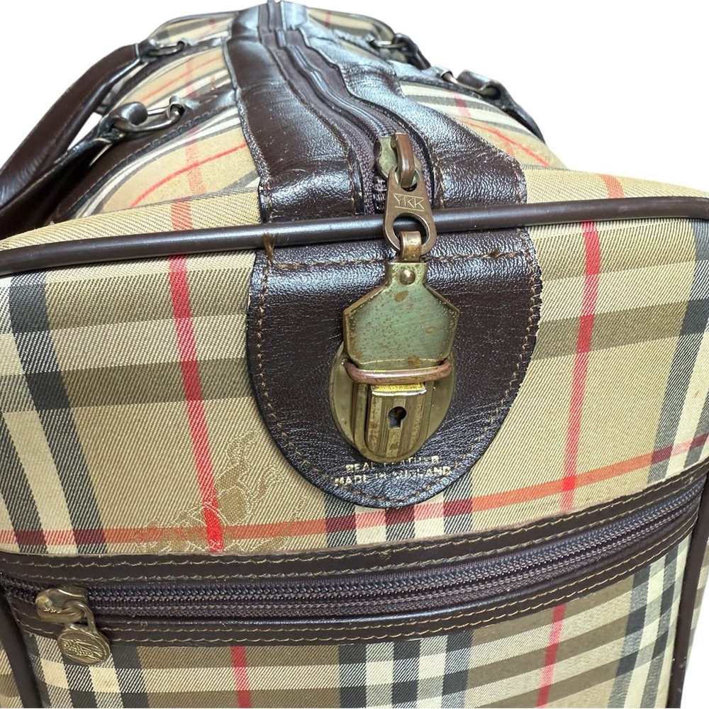 Auth Burberrys Nova Check Travel Bag Black Patter Canvas - Picture 11 of 14